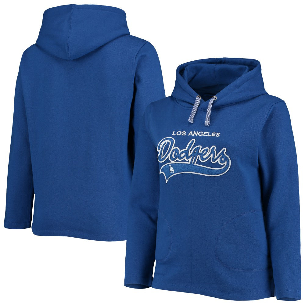 Los Angeles Dodgers Soft as a Grape Women's Plus Size Side Split Pullover Hoodie - Royal - MLB on Sale