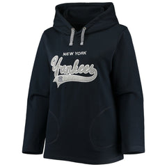 New York Yankees Soft as a Grape Women's Plus Size Side Split Pullover Hoodie - Navy - MLB on Sale