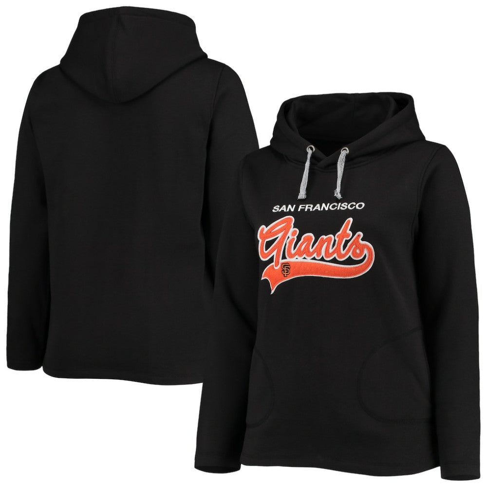San Francisco Giants Soft as a Grape Women's Plus Size Side Split Pullover Hoodie - Black - MLB Lifestyle