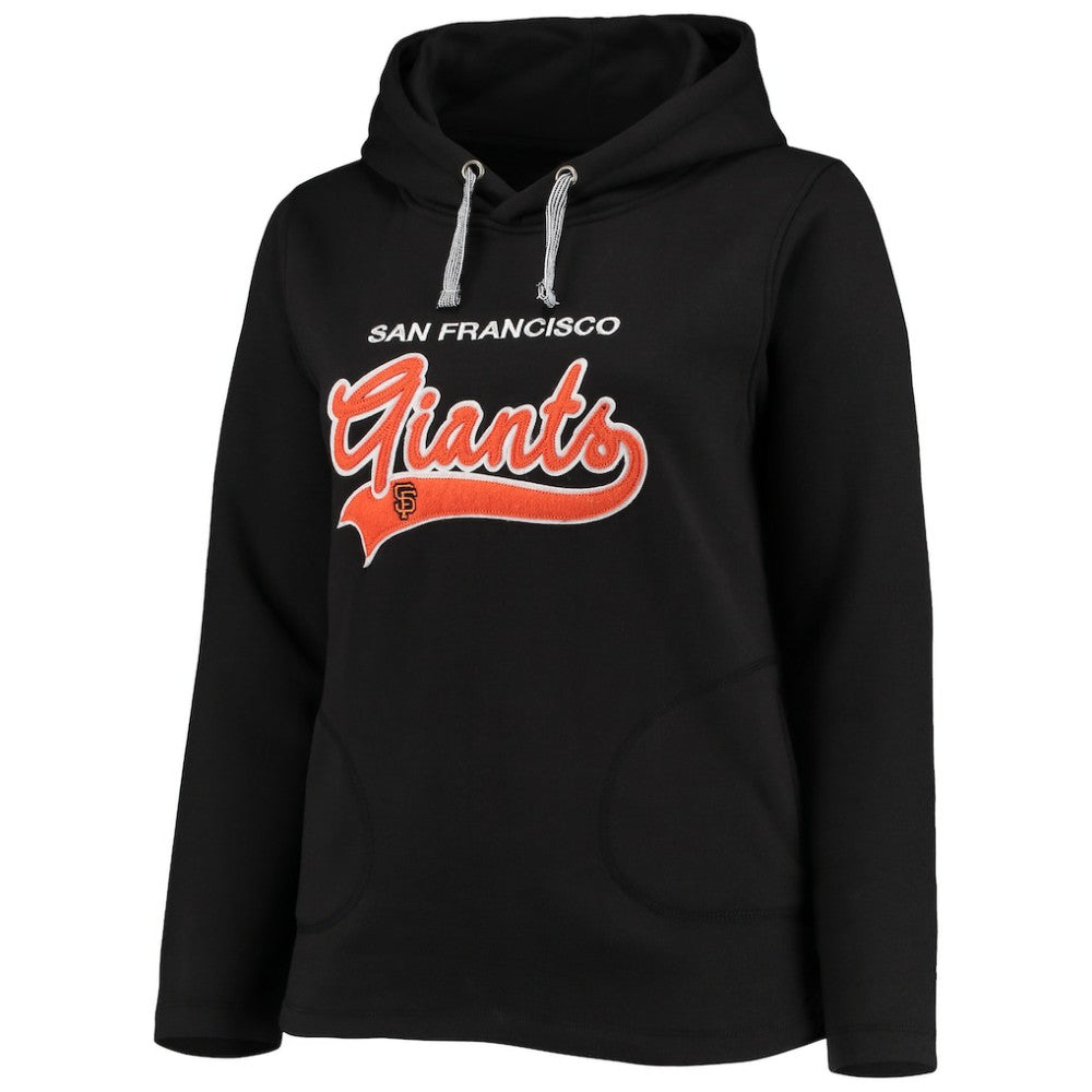 San Francisco Giants Soft as a Grape Women's Plus Size Side Split Pullover Hoodie - Black - MLB Lifestyle
