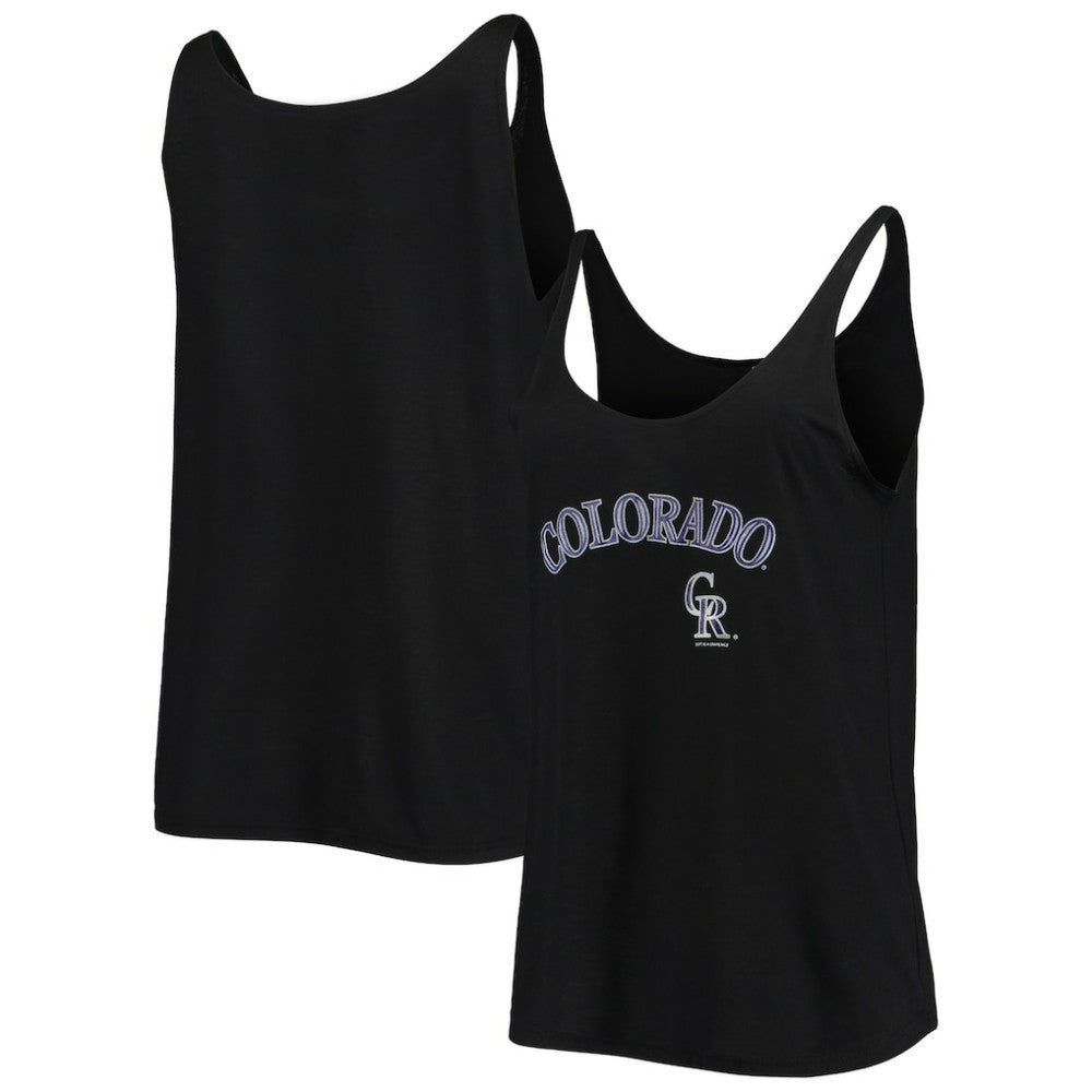 Colorado Rockies Soft as a Grape Women's Slouchy Tank Top - Black - MLB Lifestyle