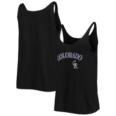 Colorado Rockies Soft as a Grape Women's Slouchy Tank Top - Black - MLB Lifestyle