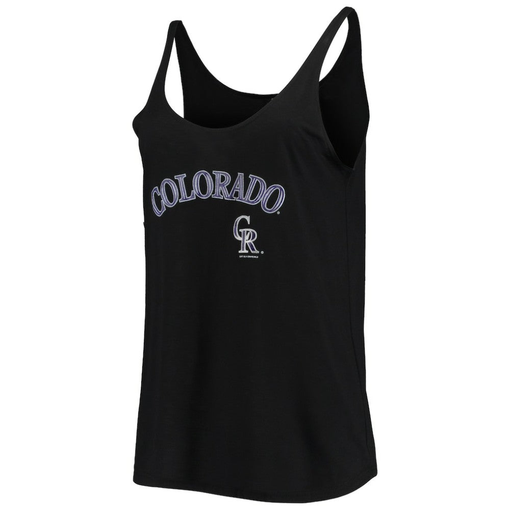 Colorado Rockies Soft as a Grape Women's Slouchy Tank Top - Black - MLB Lifestyle