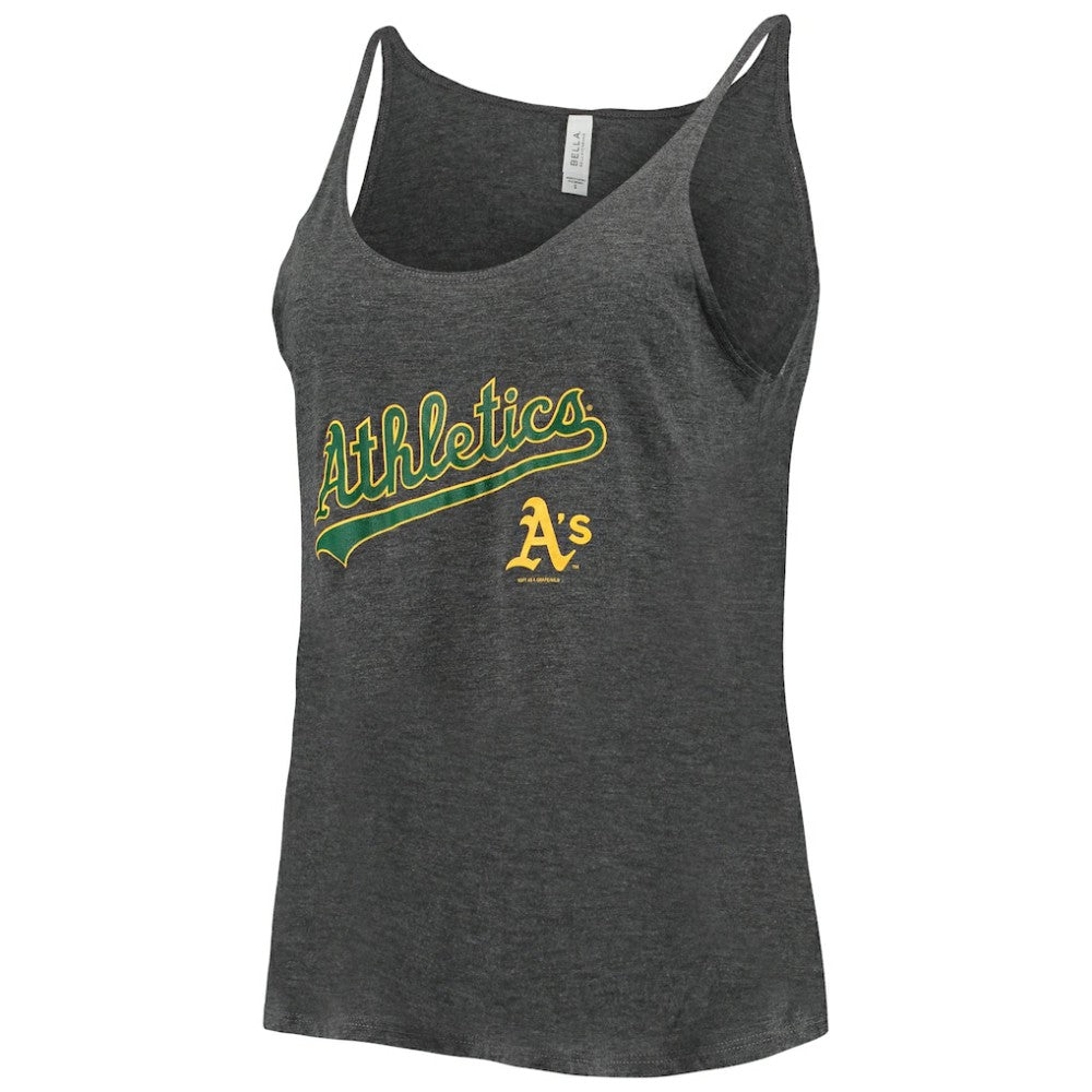 Athletics Soft as a Grape Women's Slouchy Tank Top - Heathered Charcoal - MLB Lifestyle