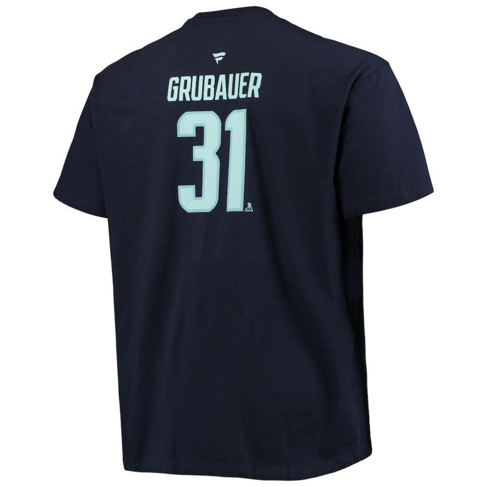Philipp Grubauer Seattle Kraken Fanatics Big & Tall Name & Number T-Shirt - Deep Sea Blue - NHL 4696918