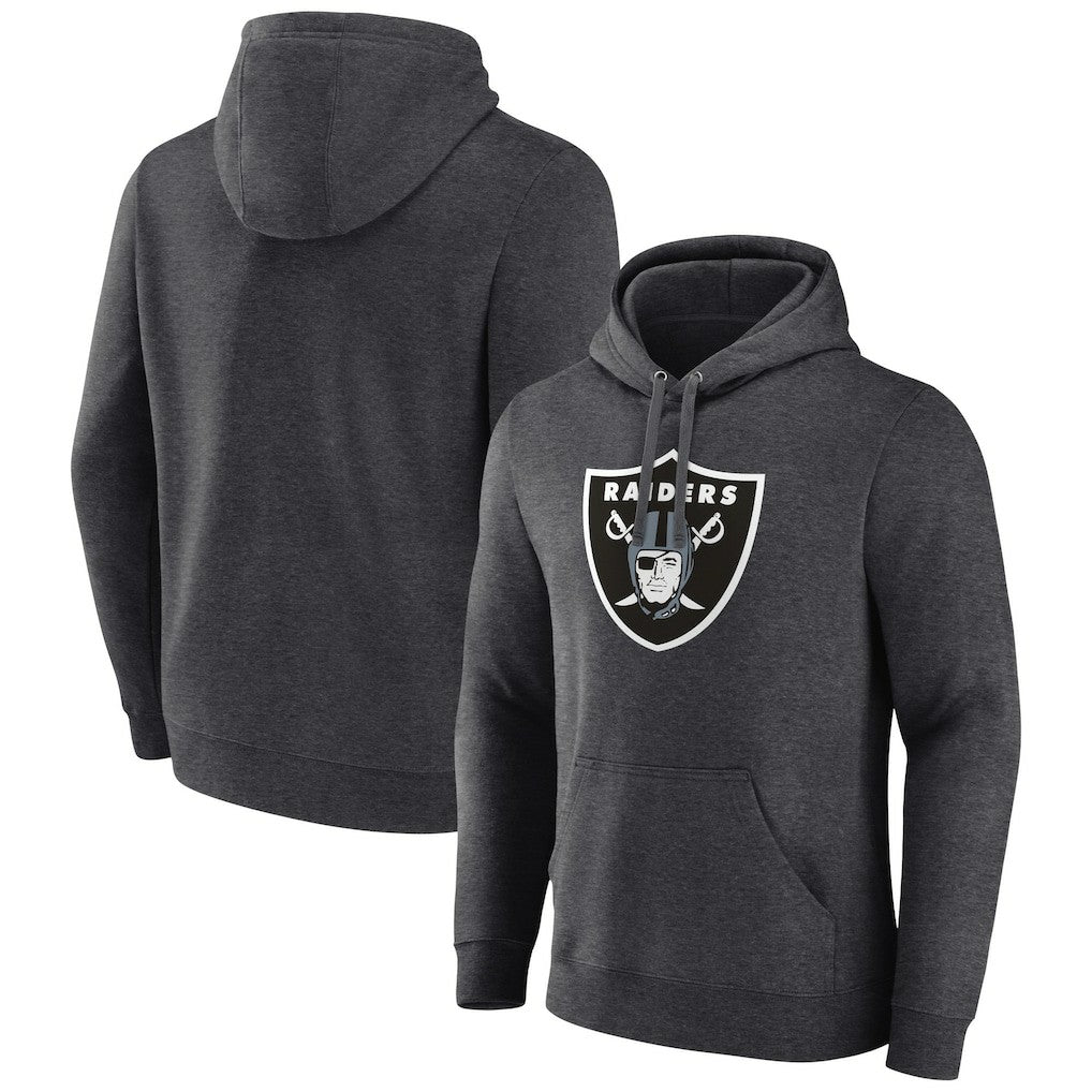 Las Vegas Raiders Primary Logo Fitted Pullover Hoodie Charcoal
