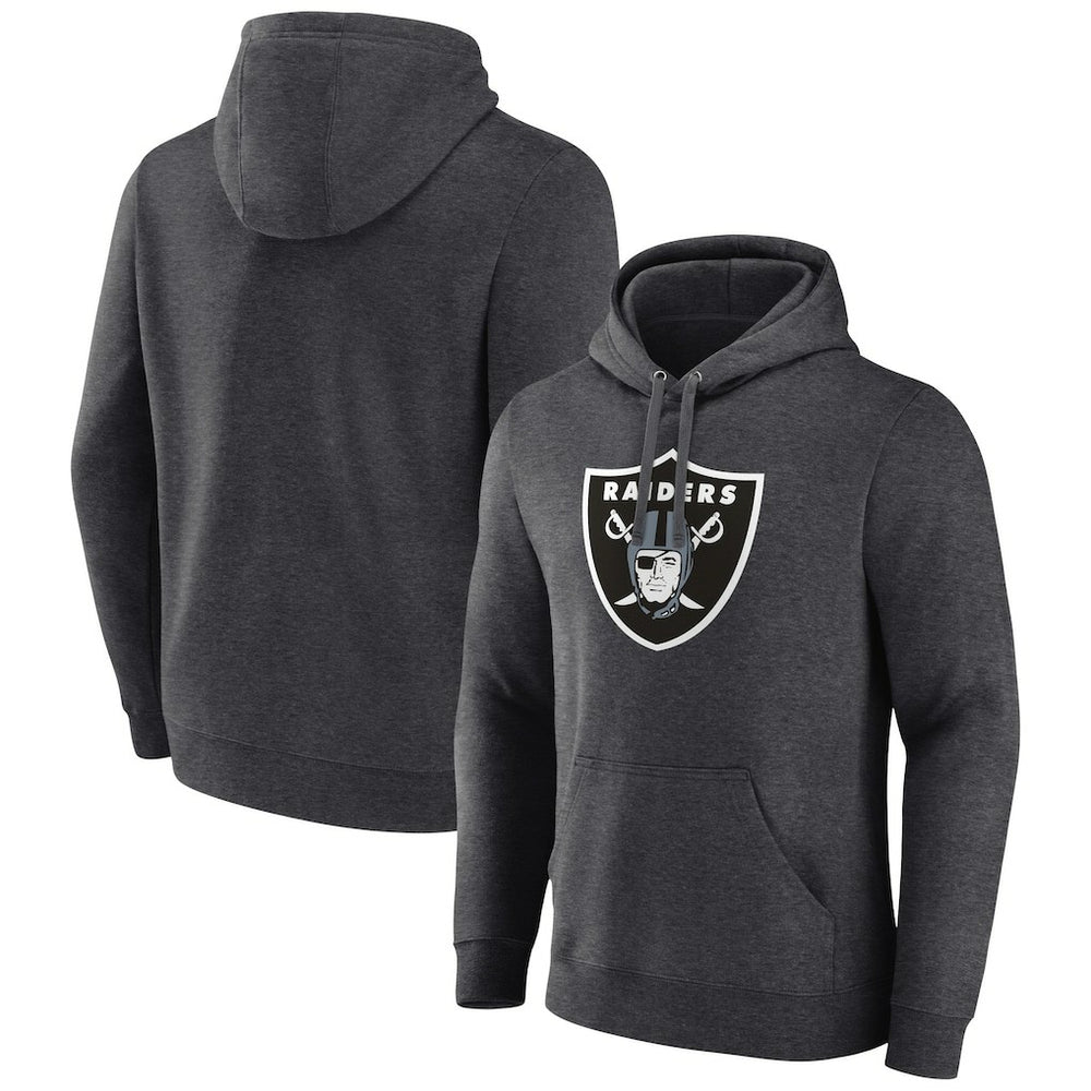 Las Vegas Raiders Primary Logo Fitted Pullover Hoodie Charcoal