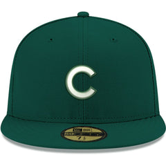 Chicago Cubs New Era White Logo 59FIFTY Fitted Hat - Green - New Era Discount