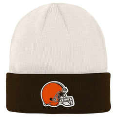 Cleveland Browns Youth Bone Cuffed Knit Hat Cream/Brown