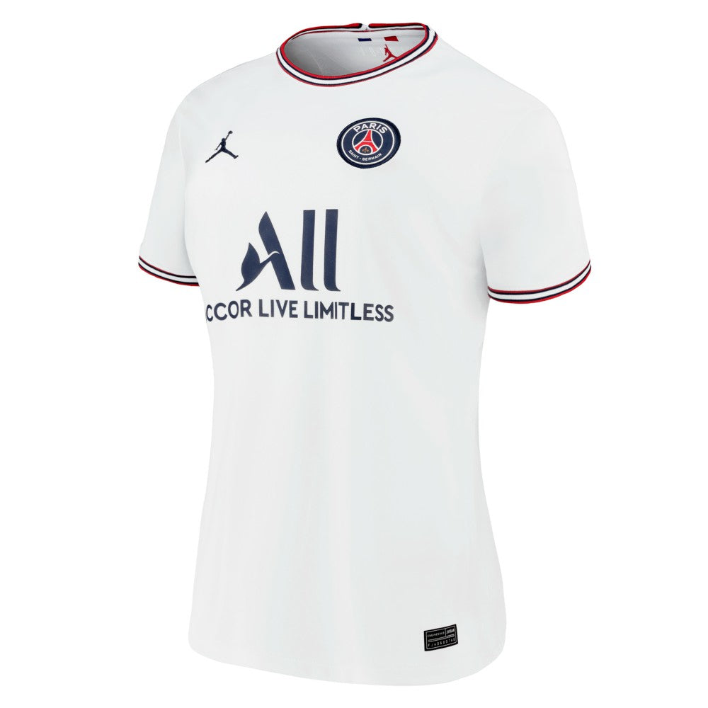 Kylian Mbappé Paris Saint-Germain Jordan Brand Women's 2021/22 Fourth Replica Jersey White - Jordan