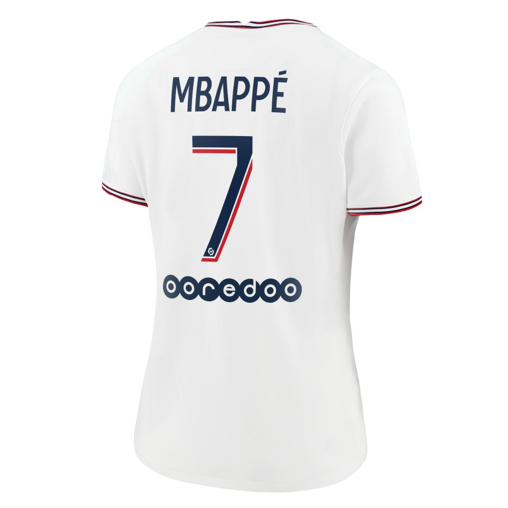 Kylian Mbappé Paris Saint-Germain Jordan Brand Women's 2021/22 Fourth Replica Jersey White - Jordan