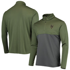 New York Mets Levelwear Delta Pursue Quarter-Zip Jacket - Olive - MLB Lifestyle