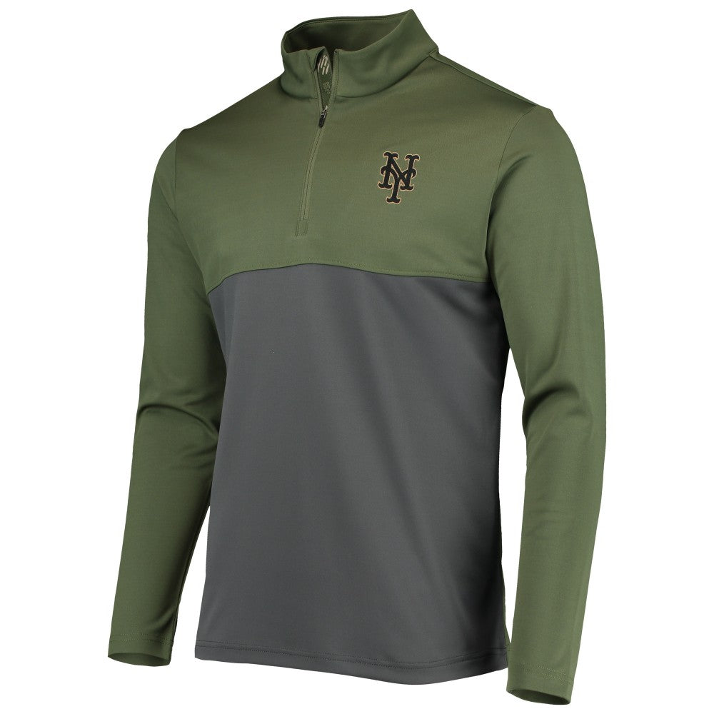 New York Mets Levelwear Delta Pursue Quarter-Zip Jacket - Olive - MLB Lifestyle