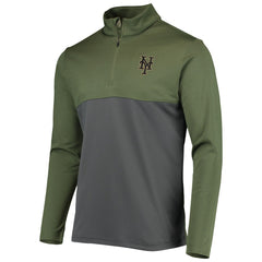 New York Mets Levelwear Delta Pursue Quarter-Zip Jacket - Olive - MLB Lifestyle