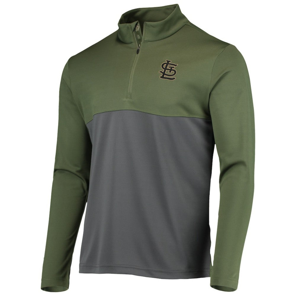 St. Louis Cardinals Levelwear Delta Pursue Quarter-Zip Jacket - Olive - MLB Online