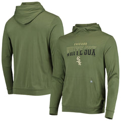 Chicago White Sox Levelwear Delta Thrive Tri-Blend Pullover Hoodie - Olive - MLB Discount