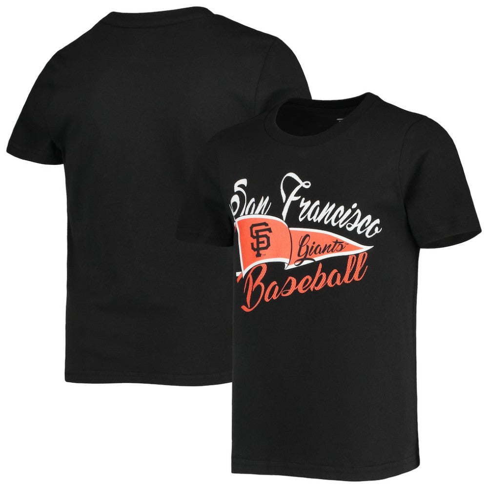 San Francisco Giants Girls Youth Team Fly The Flag T-Shirt - Black - MLB Lifestyle