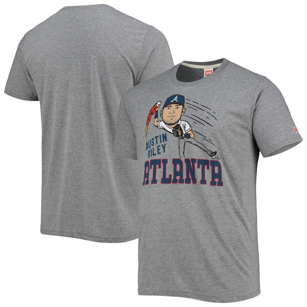 Austin Riley Atlanta Braves Homage Caricature Tri-Blend T-Shirt - Gray - MLB Discount