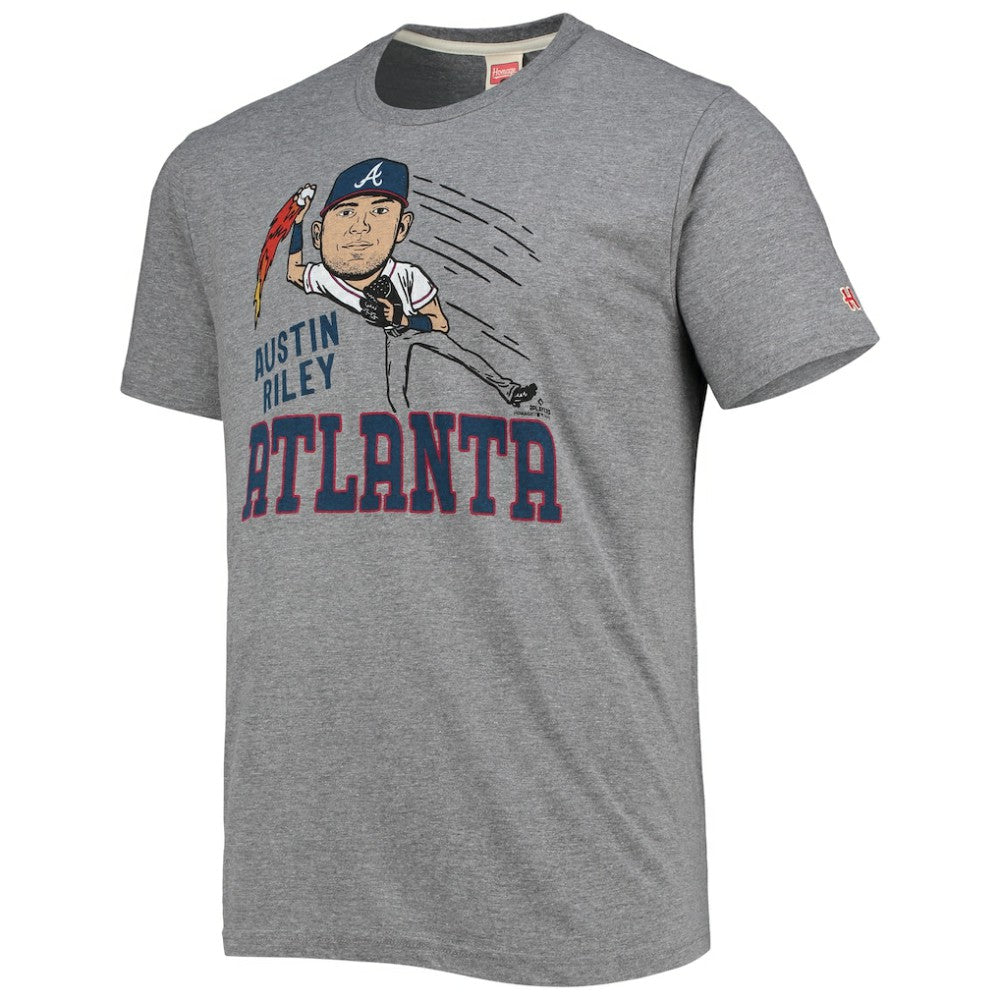 Austin Riley Atlanta Braves Homage Caricature Tri-Blend T-Shirt - Gray - MLB Discount