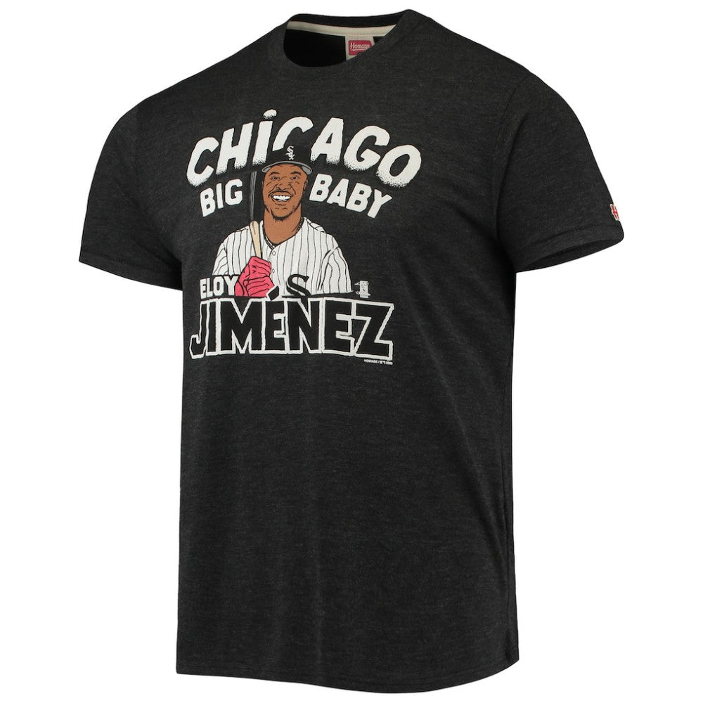 Eloy Jimenez Chicago White Sox Homage Caricature Tri-Blend T-Shirt - Heathered Black - MLB Online