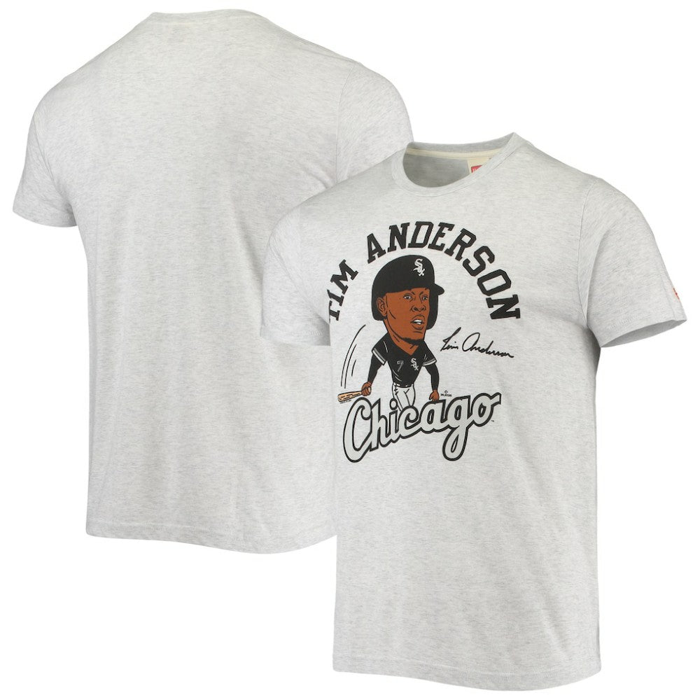 Tim Anderson Chicago White Sox Homage Caricature Tri-Blend T-Shirt - Heathered Gray - MLB Discount