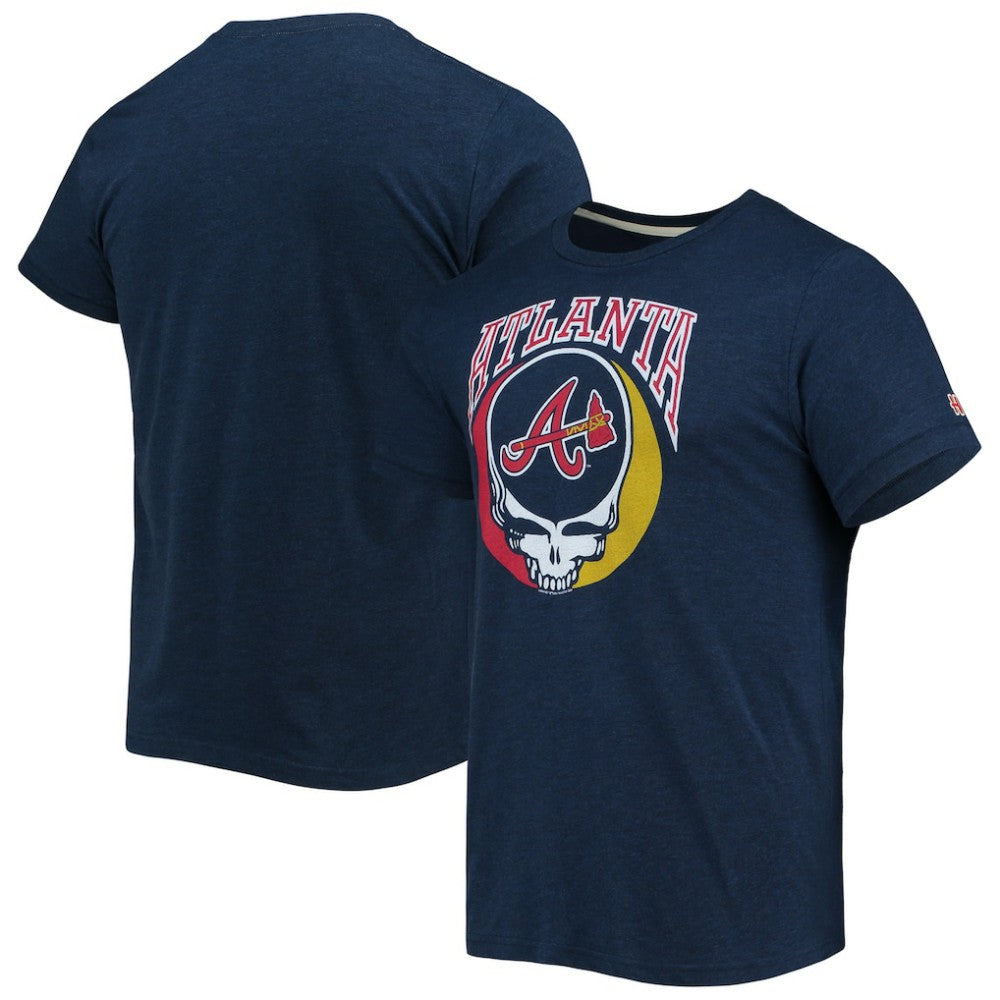Atlanta Braves Homage Grateful Dead Tri-Blend T-Shirt - Navy - MLB on Sale