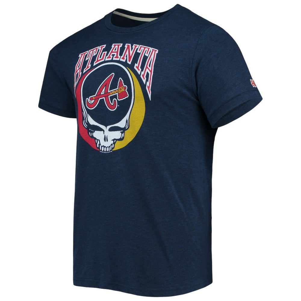Atlanta Braves Homage Grateful Dead Tri-Blend T-Shirt - Navy - MLB on Sale