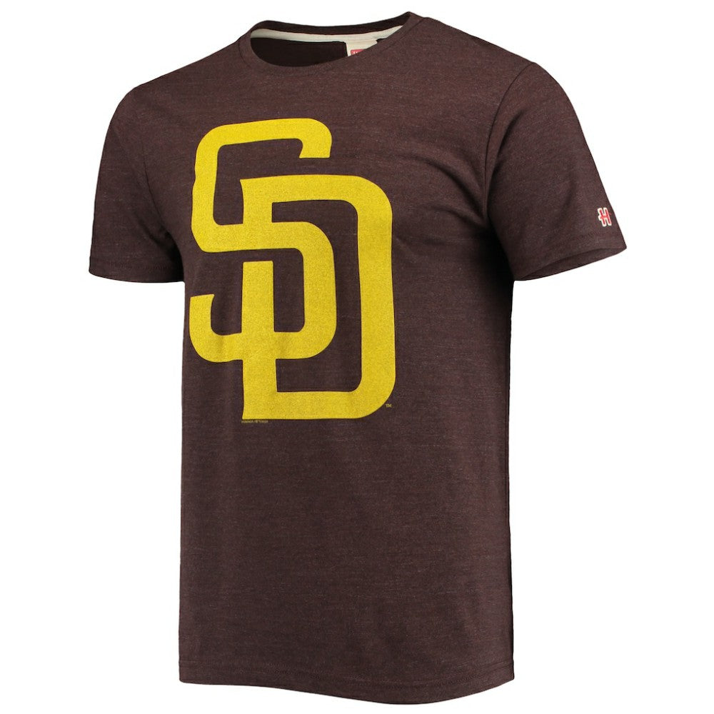 San Diego Padres Homage Hand Drawn Logo Tri-Blend T-Shirt - Brown - MLB Lifestyle