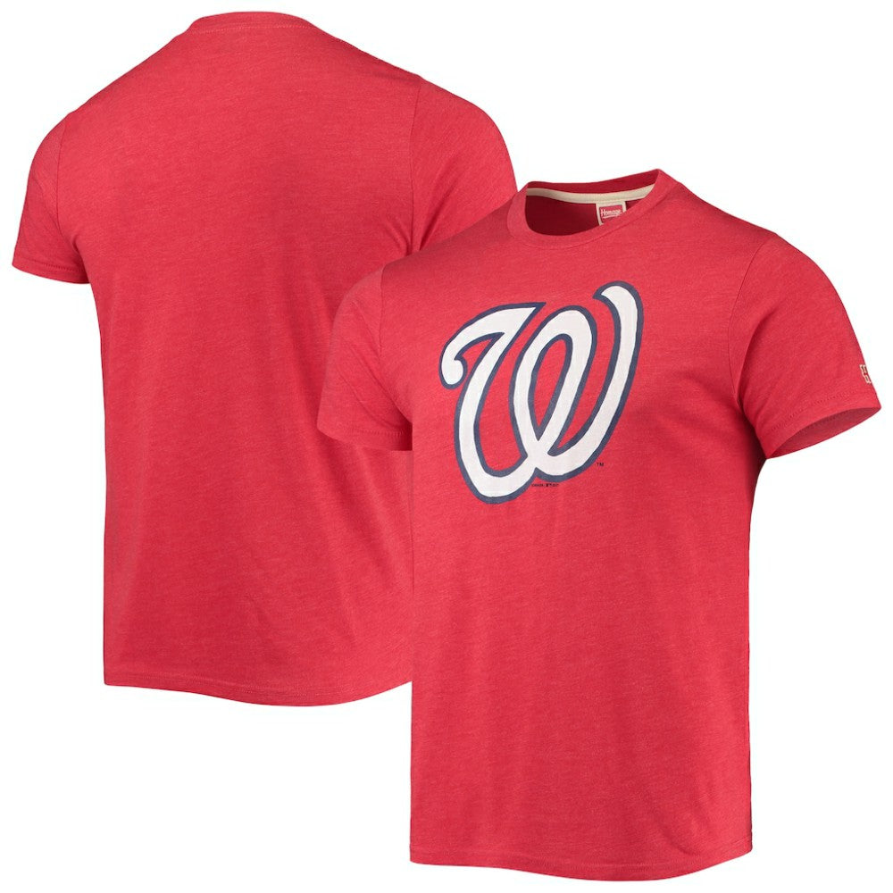 Washington Nationals Homage Hand Drawn Logo Tri-Blend T-Shirt - Red - MLB Online