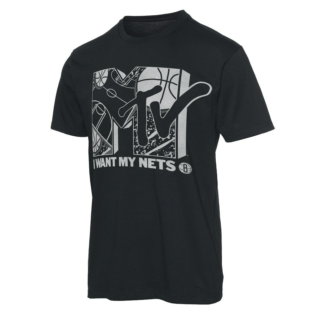 Brooklyn Nets Junk Food NBA x MTV I Want My T-Shirt Black