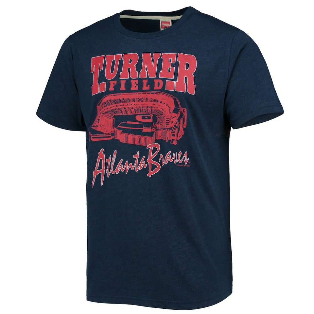 Atlanta Braves Homage Stadium Tri-Blend T-Shirt - Navy - MLB Lifestyle