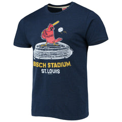 St. Louis Cardinals Homage Busch Stadium Tri-Blend T-Shirt - Navy - MLB Sale