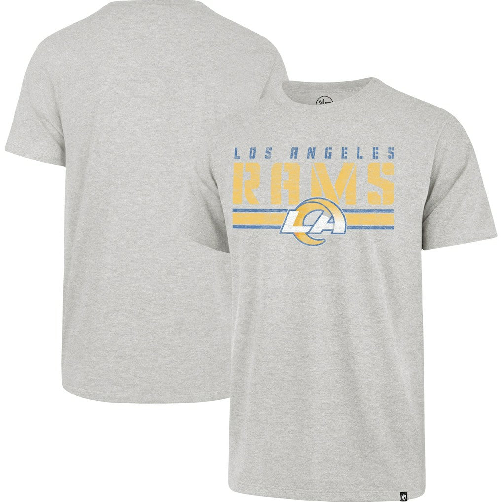 47 brand Los Angeles Rams '47 Stripe Thru Franklin T-Shirt Heathered Gray