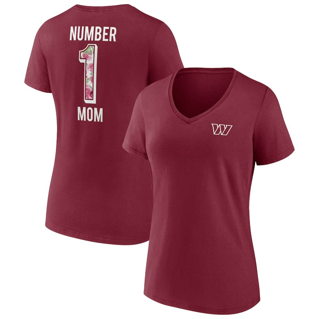 Fanatics Washington Commanders Women's Team Mother's Day V-Neck T-Shirt Burgundy