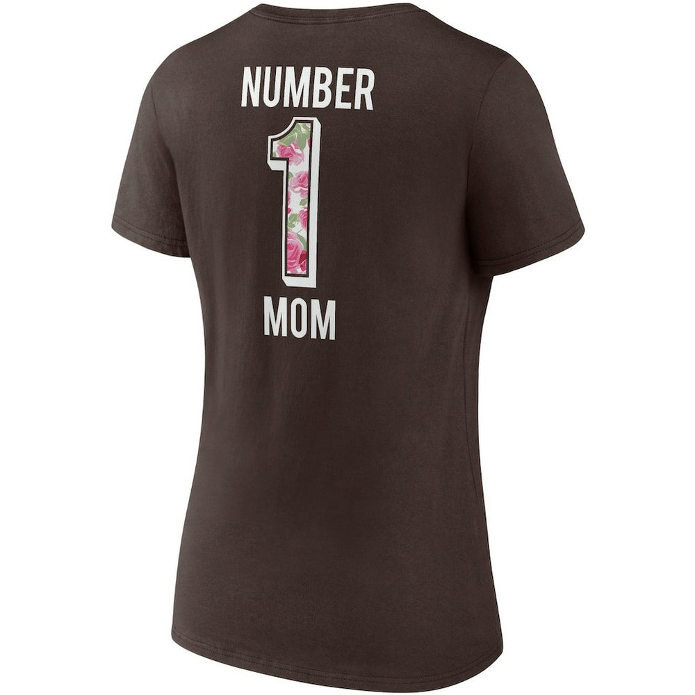Fanatics Cleveland Browns Women's Team Mother's Day V-Neck T-Shirt Brown
