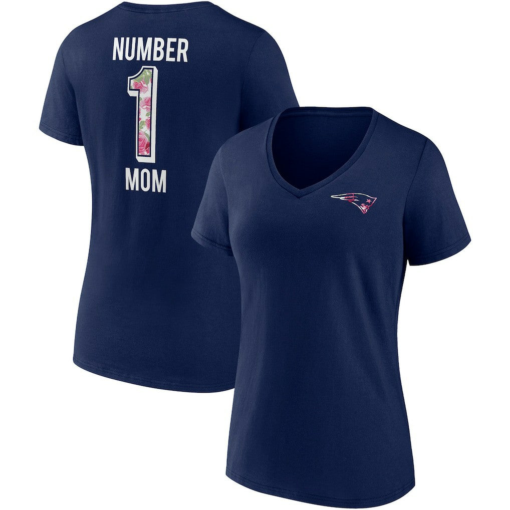 Fanatics New England Patriots Women's Team Mother's Day V-Neck T-Shirt Navy