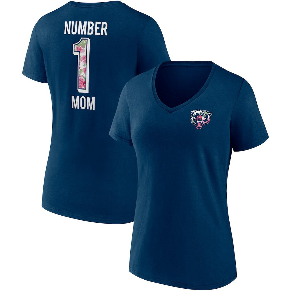Fanatics Chicago Bears Women's Team Mother's Day V-Neck T-Shirt Navy