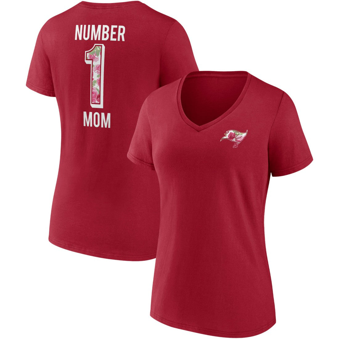 Fanatics Tampa Bay Buccaneers Women's Team Mother's Day V-Neck T-Shirt Red