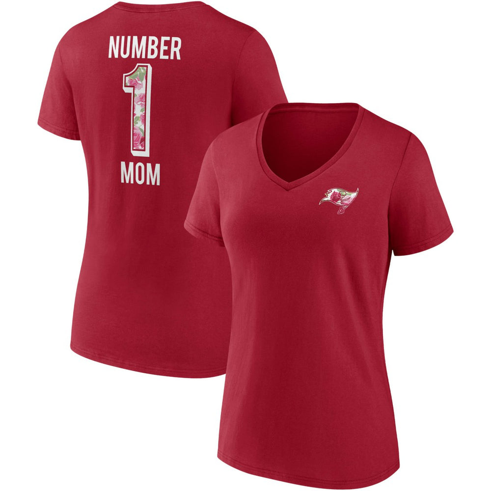 Fanatics Tampa Bay Buccaneers Women's Team Mother's Day V-Neck T-Shirt Red