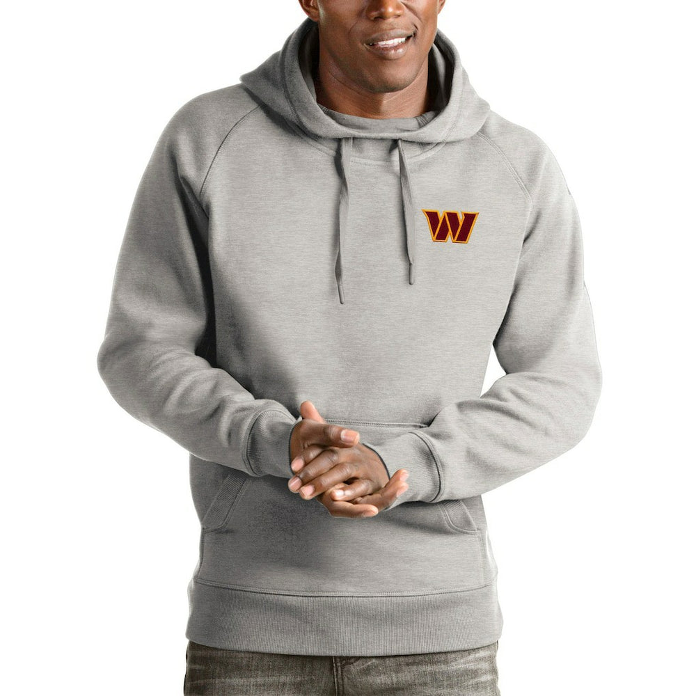 Washington Commanders Antigua Victory Pullover Hoodie Heathered Gray