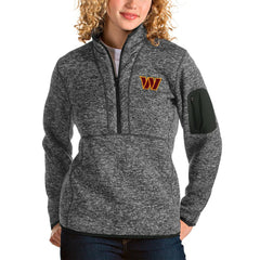 Washington Commanders Antigua Women's Fortune Quarter-Zip Pullover Jacket Heathered Charcoal