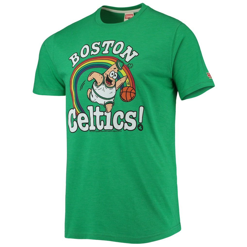 Boston Celtics Homage NBA x Spongebob Collab Tri-Blend T-Shirt Kelly Green