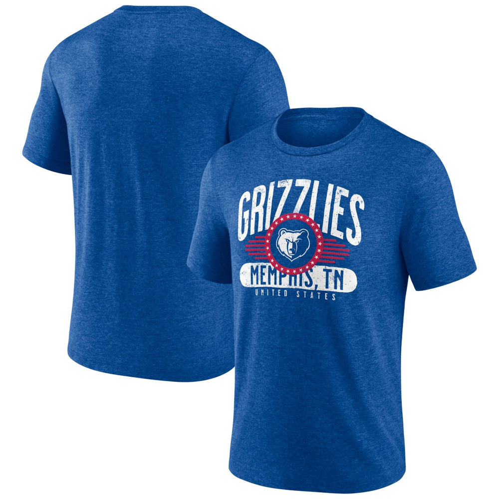 Memphis Grizzlies Badge of Honor Tri-Blend T-Shirt Royal