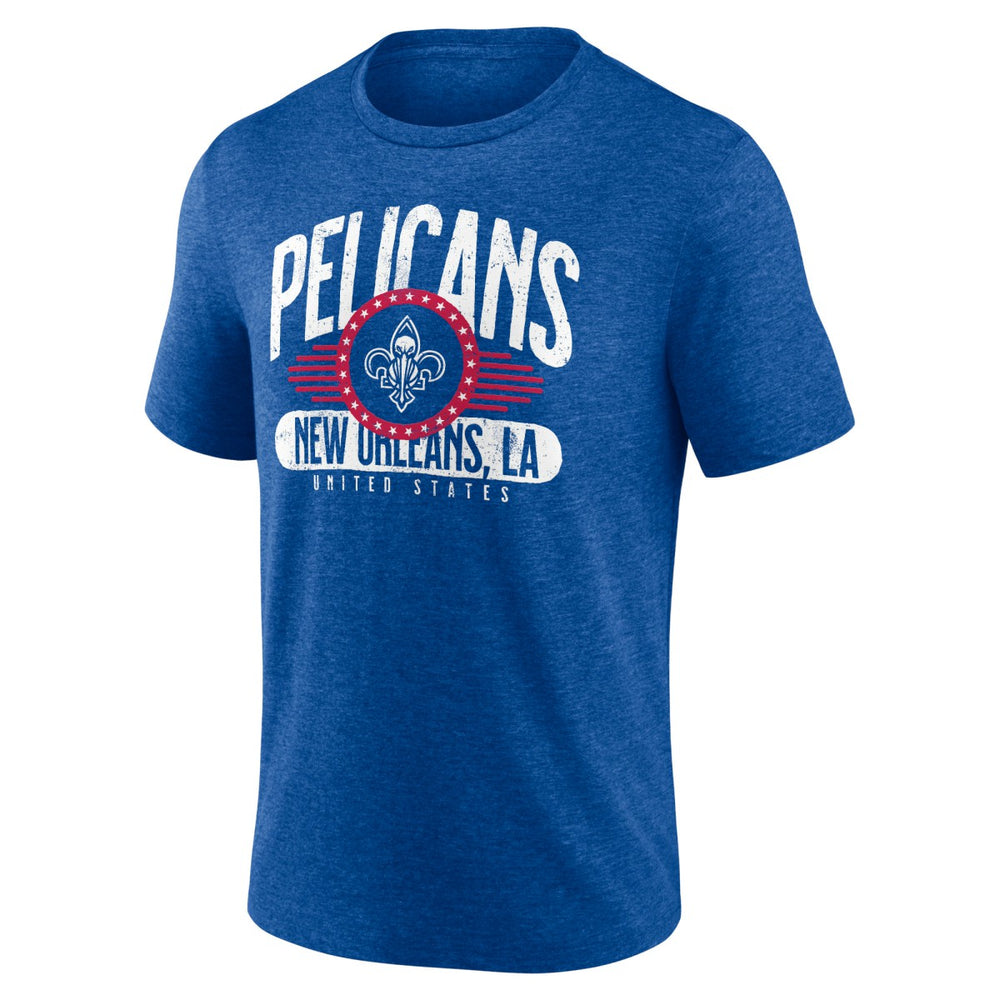 New Orleans Pelicans Badge of Honor Tri-Blend T-Shirt Royal