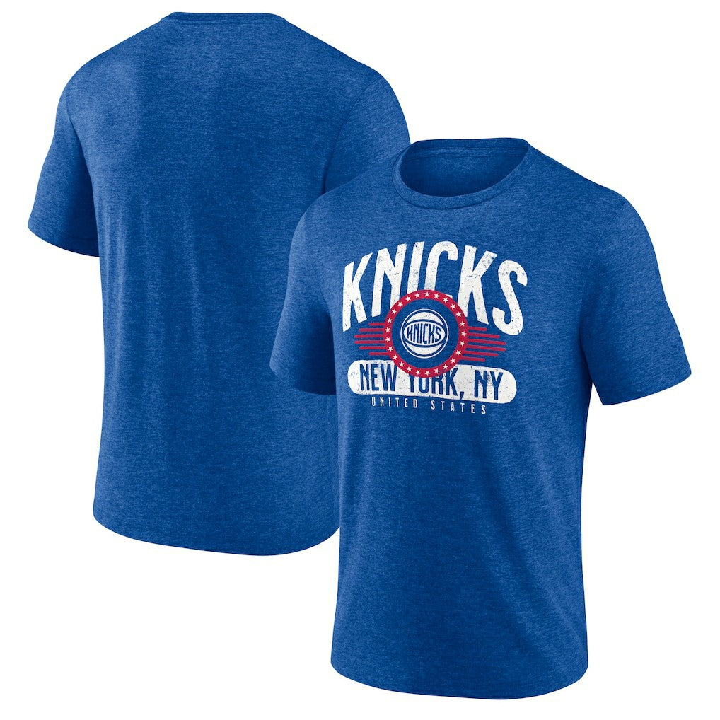 New York Knicks Badge of Honor Tri-Blend T-Shirt Royal