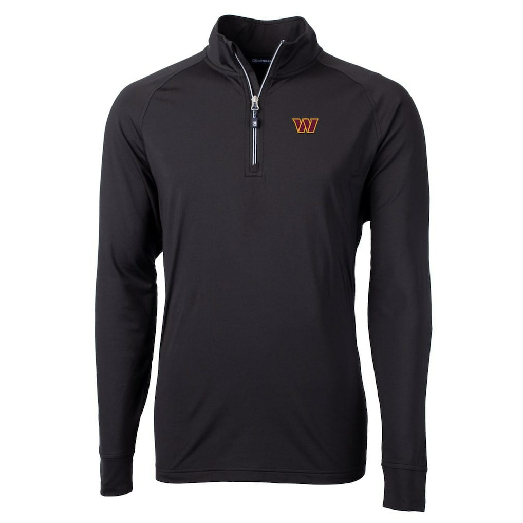 Washington Commanders Cutter & Buck Adapt Eco Stretch Quarter-Zip Pullover Jacket Black