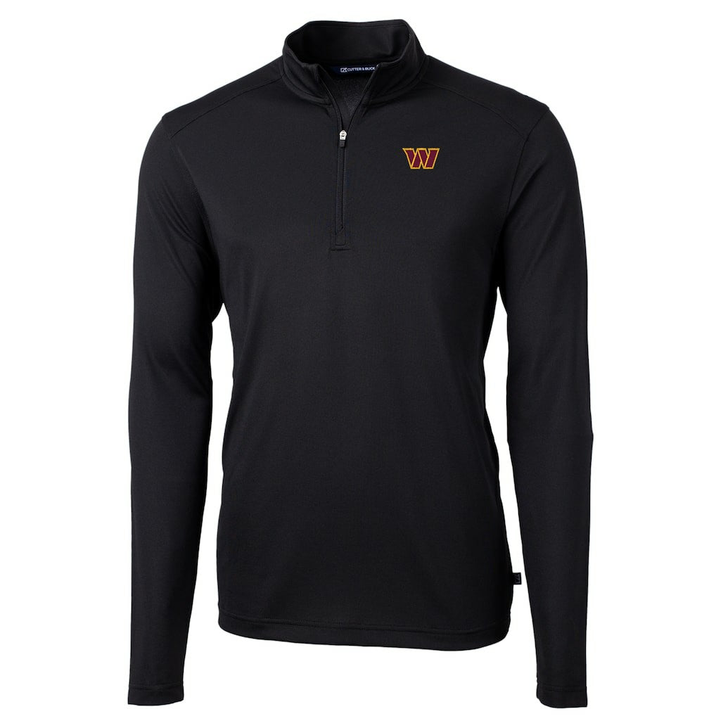 Washington Commanders Cutter & Buck Virtue Eco Pique Half-Zip Pullover Jacket Black
