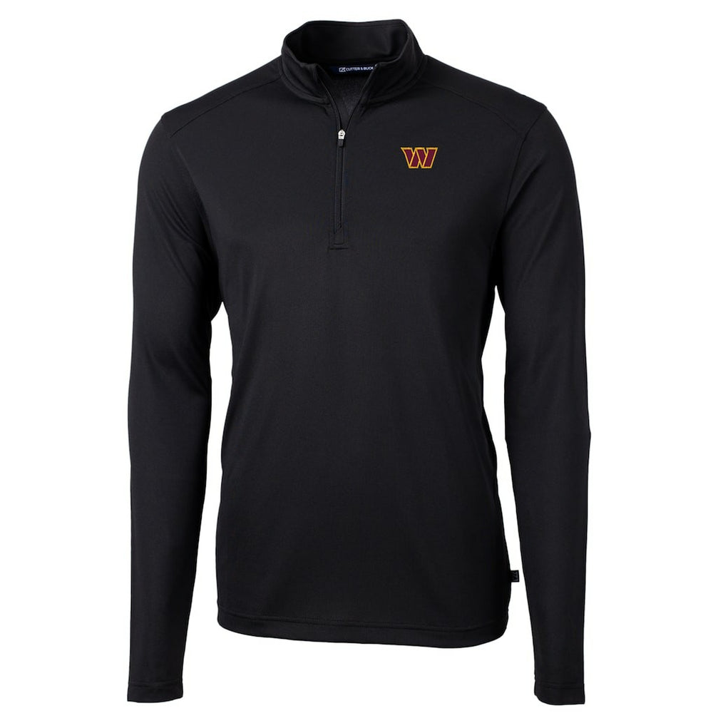 Washington Commanders Cutter & Buck Virtue Eco Pique Half-Zip Pullover Jacket Black
