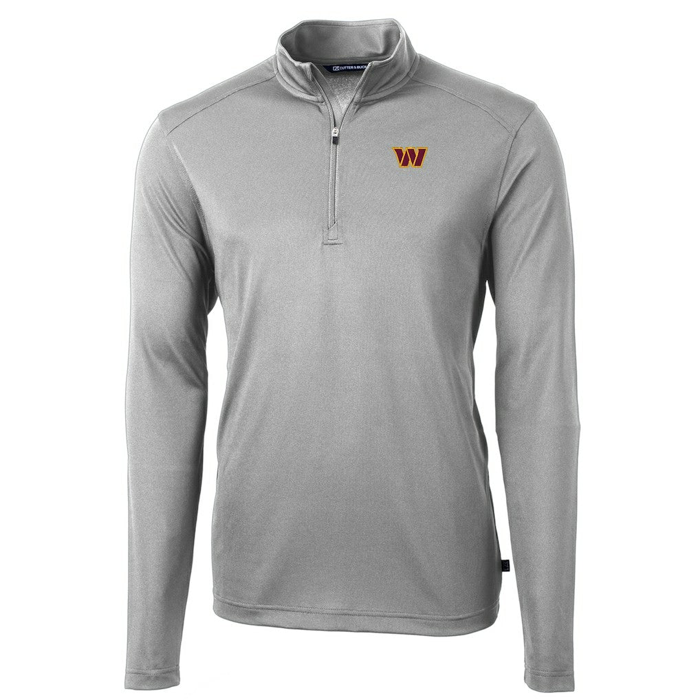 Washington Commanders Cutter & Buck Virtue Eco Pique Half-Zip Pullover Jacket Gray