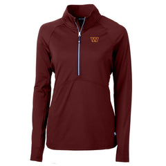 Washington Commanders Cutter & Buck Women's Adapt Eco Knit Stretch Half-Zip Pullover Jacket Burgundy